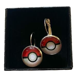 Classic Pokéball Earrings – Pokémon Dangle Jewelry – Gamer Gift for Her